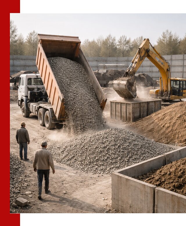 Доставка нерудных материалов с погрузкой и разгрузкой в Колпино