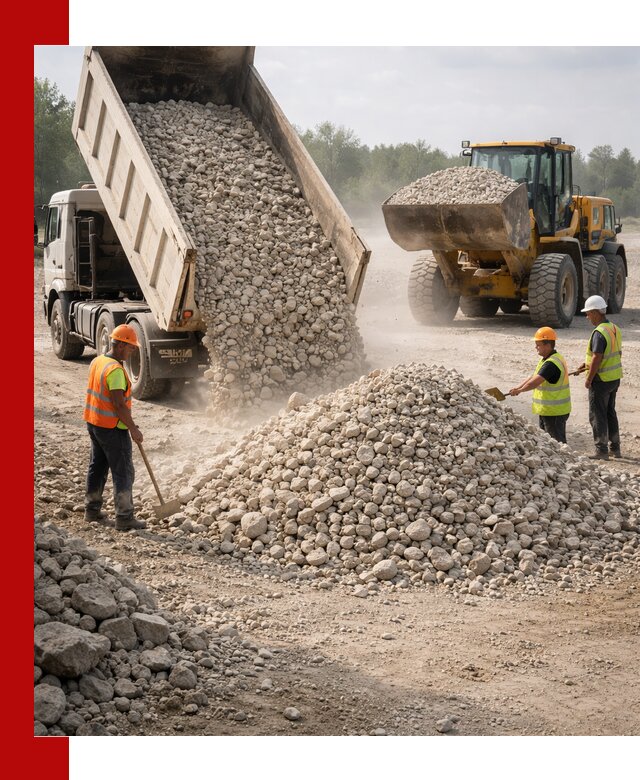 Доставка известнякового щебня фр. 40-70 в Колпино