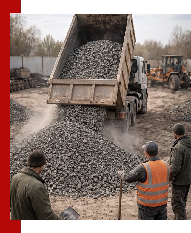 Доставка шлакового щебня в удобные сроки по выгодной цене в Колпино