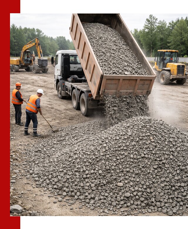 Доставка гравия фракции 40-70 в Колпино оптом и в розницу