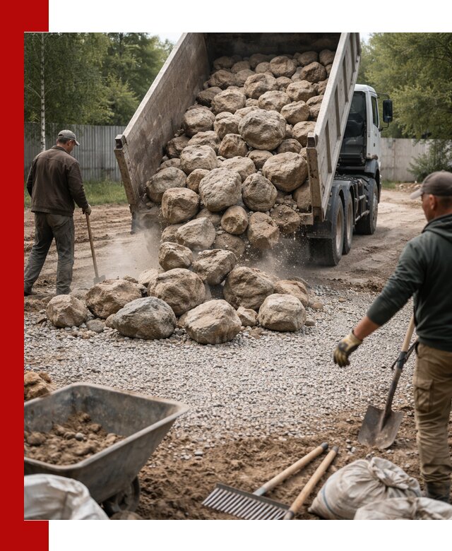 Доставка и укладка булыжника в Колпино
