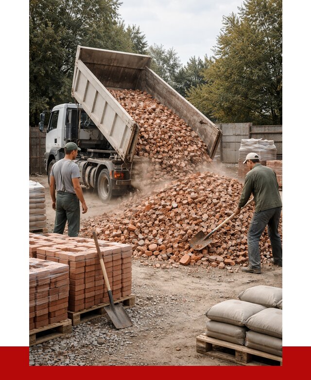 Бой кирпича в Колпино с доставкой от 4332 руб/куб | ПРОНЕРУДКлп